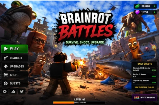 Brainrot Shooters (MINIBOSS+PETS+NEW GAME) ekran görüntüsü