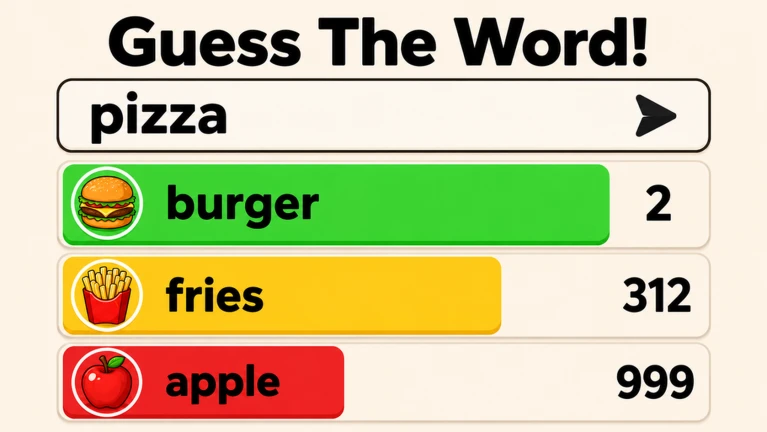🤔Hot or Cold: Guess the Word! ekran görüntüsü