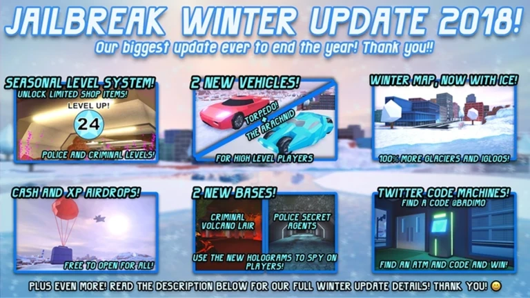 JailBreak 2018 ( Museum Update + Winter + Season ) ekran görüntüsü