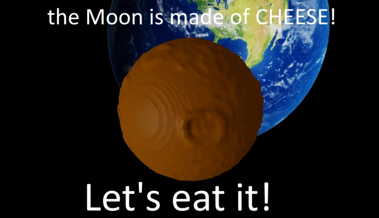 the moon is made of cheese, let's eat it! ekran görüntüsü