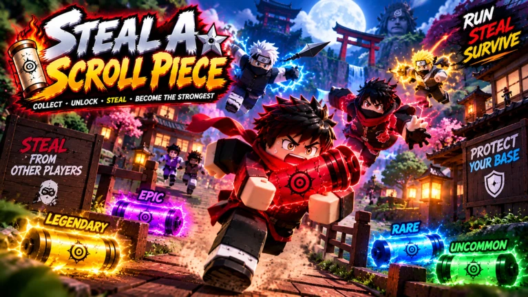[🔥Lançamento] Steal a Scroll Piece! ekran görüntüsü