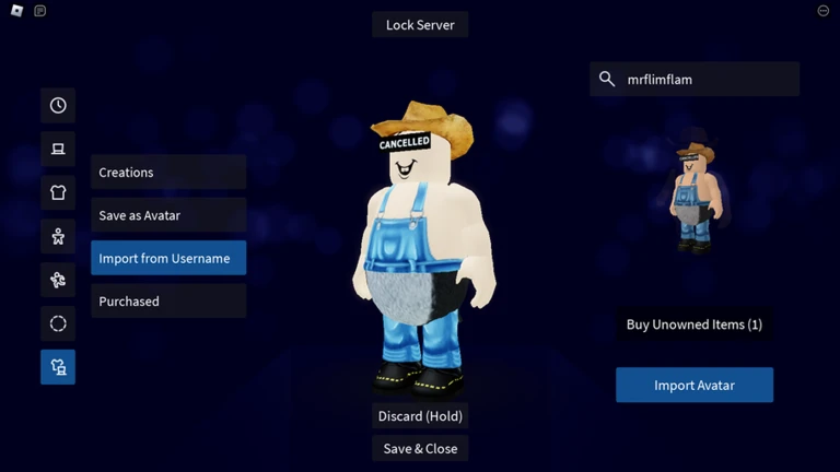 Rawblocky’s Avatar Editor ekran görüntüsü
