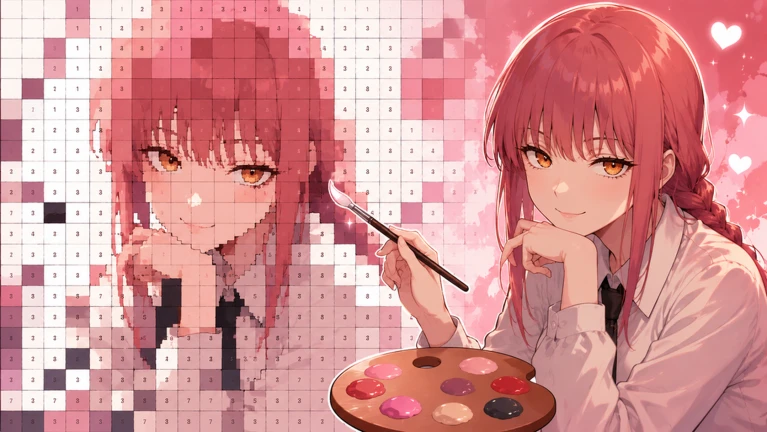 🎨 Anime Girl Paint by Numbers ekran görüntüsü