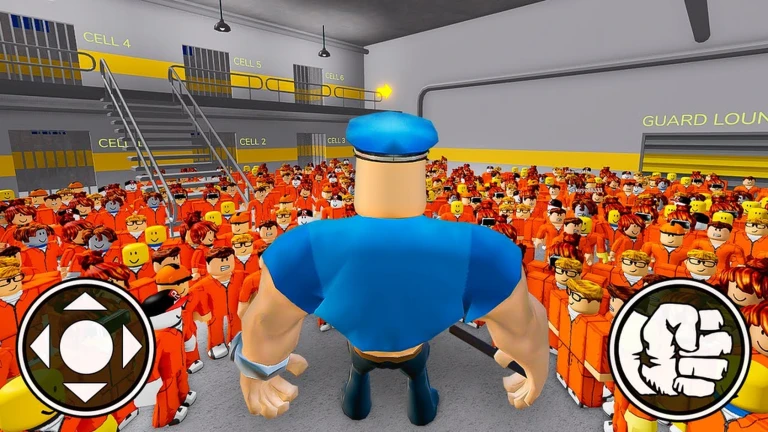 MUSCLE POLICE VS PRISONERS PRISON RUN! (Obby) ekran görüntüsü