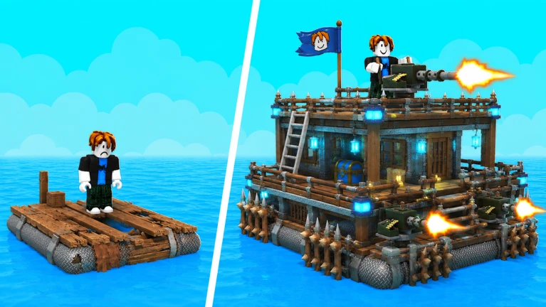 Build and Defend Your Raft ekran görüntüsü