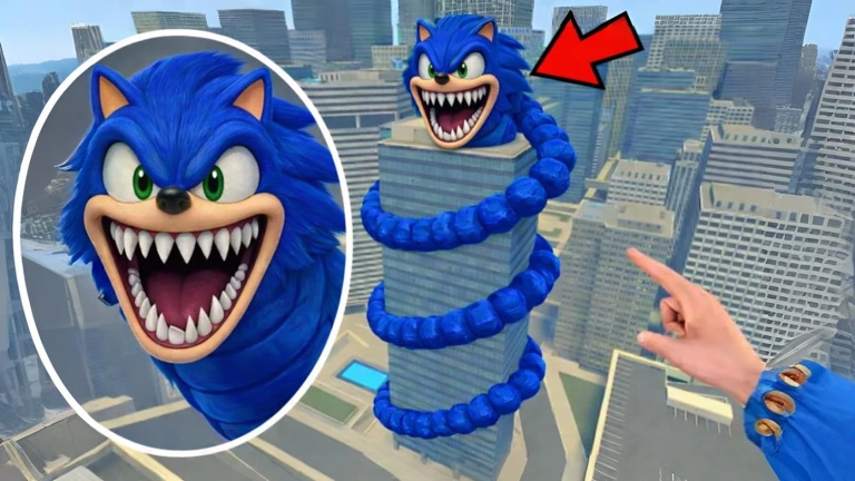🦔 Scary Sonic Tower Go Up 🔵 ekran görüntüsü