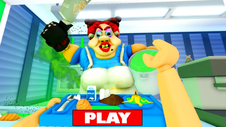 ESCAPE EVIL LUNCH LADY! (Obby) ekran görüntüsü