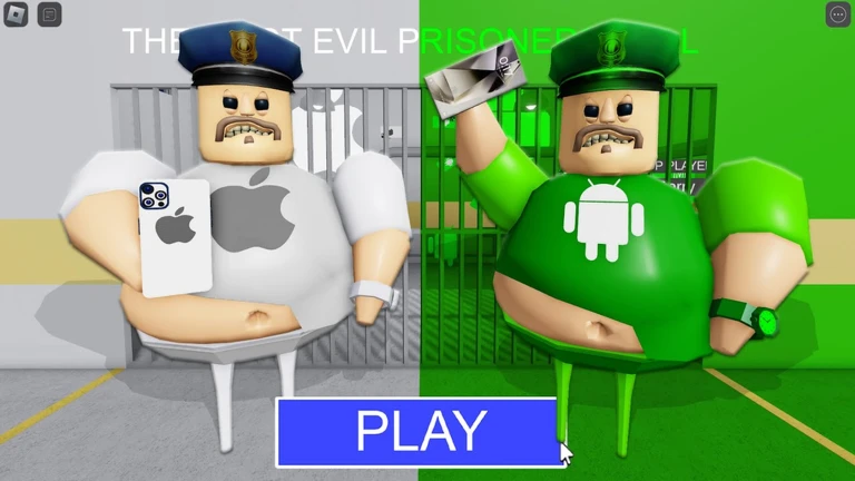 IPHONE VS ANDROID POLICE PRISON RUN! (Obby) ekran görüntüsü