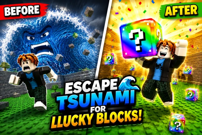 ESCAPE TSUNAMI For Lucky Blocks ekran görüntüsü